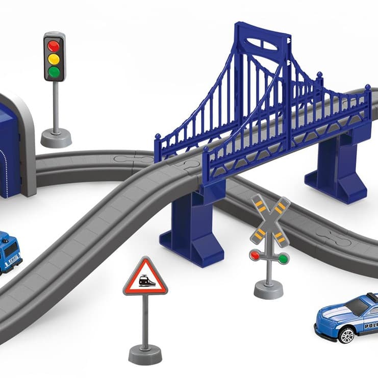 WOOPIE Kolejka Elektryczna Tor Samochodowy Komisariat Policji Helikopter Auta 92 el.