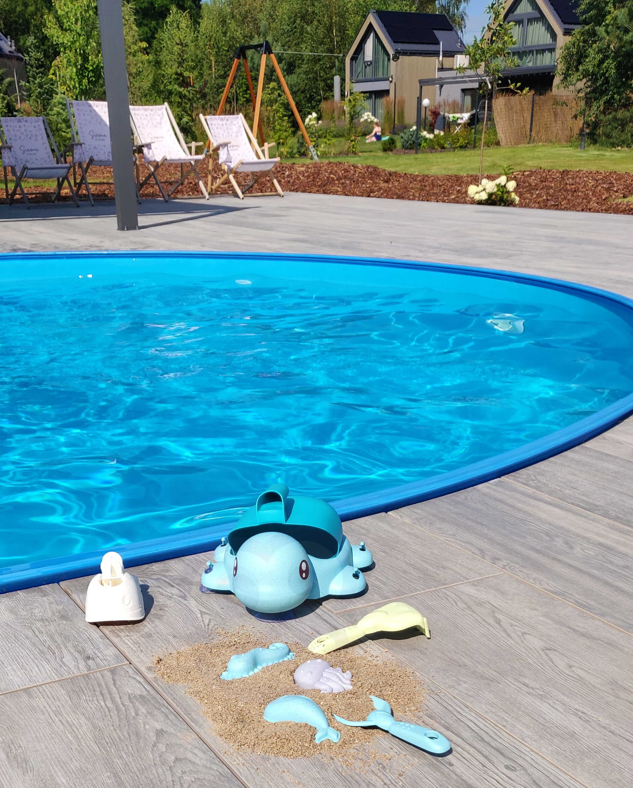 WOOPIE GREEN  Zestaw 2w1 do Piasku i Wanny Żółwik Niebieski 8 el. BIODEGRADOWALNY ORGANICZNY MATERIAŁ