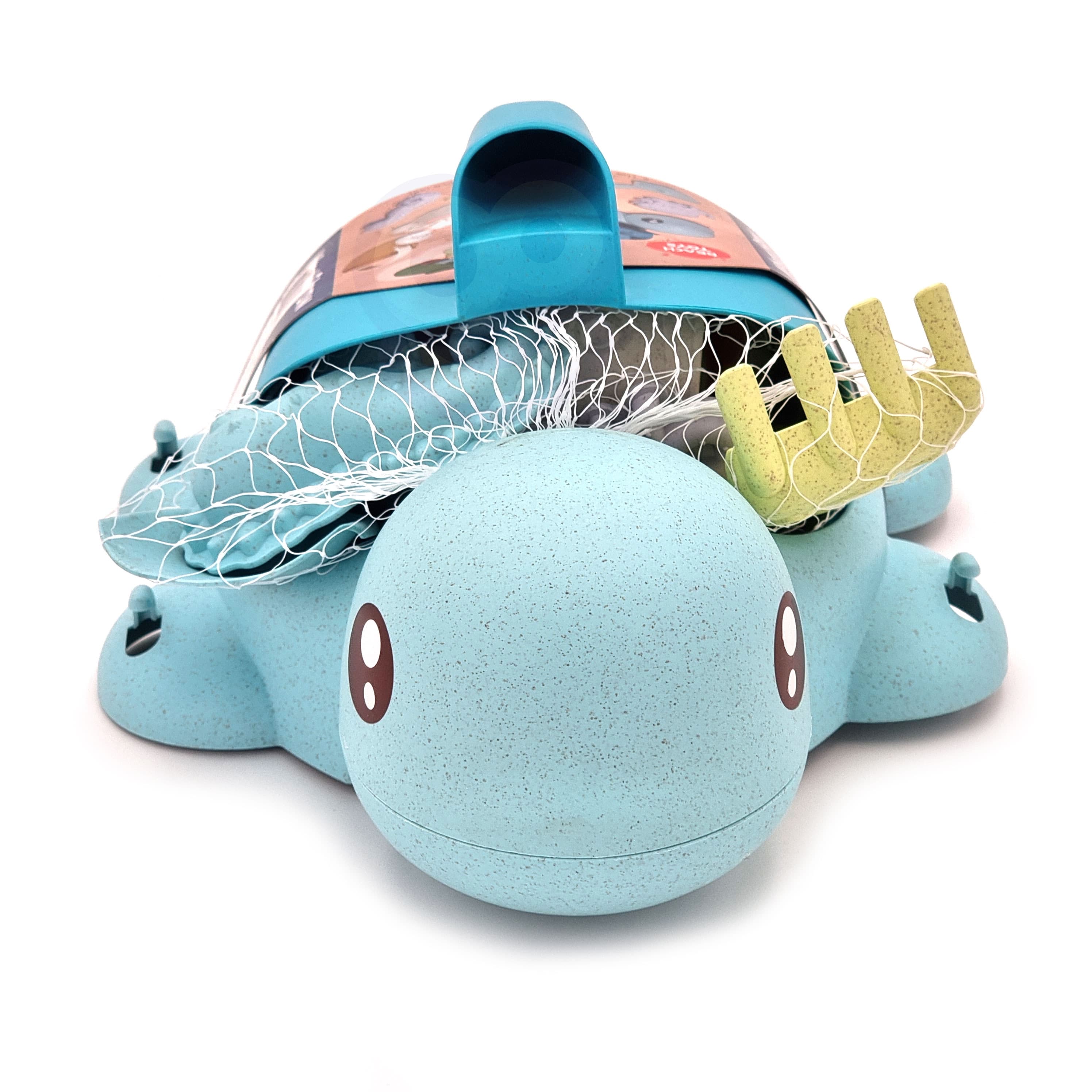 WOOPIE GREEN  Zestaw 2w1 do Piasku i Wanny Żółwik Niebieski 8 el. BIODEGRADOWALNY ORGANICZNY MATERIAŁ