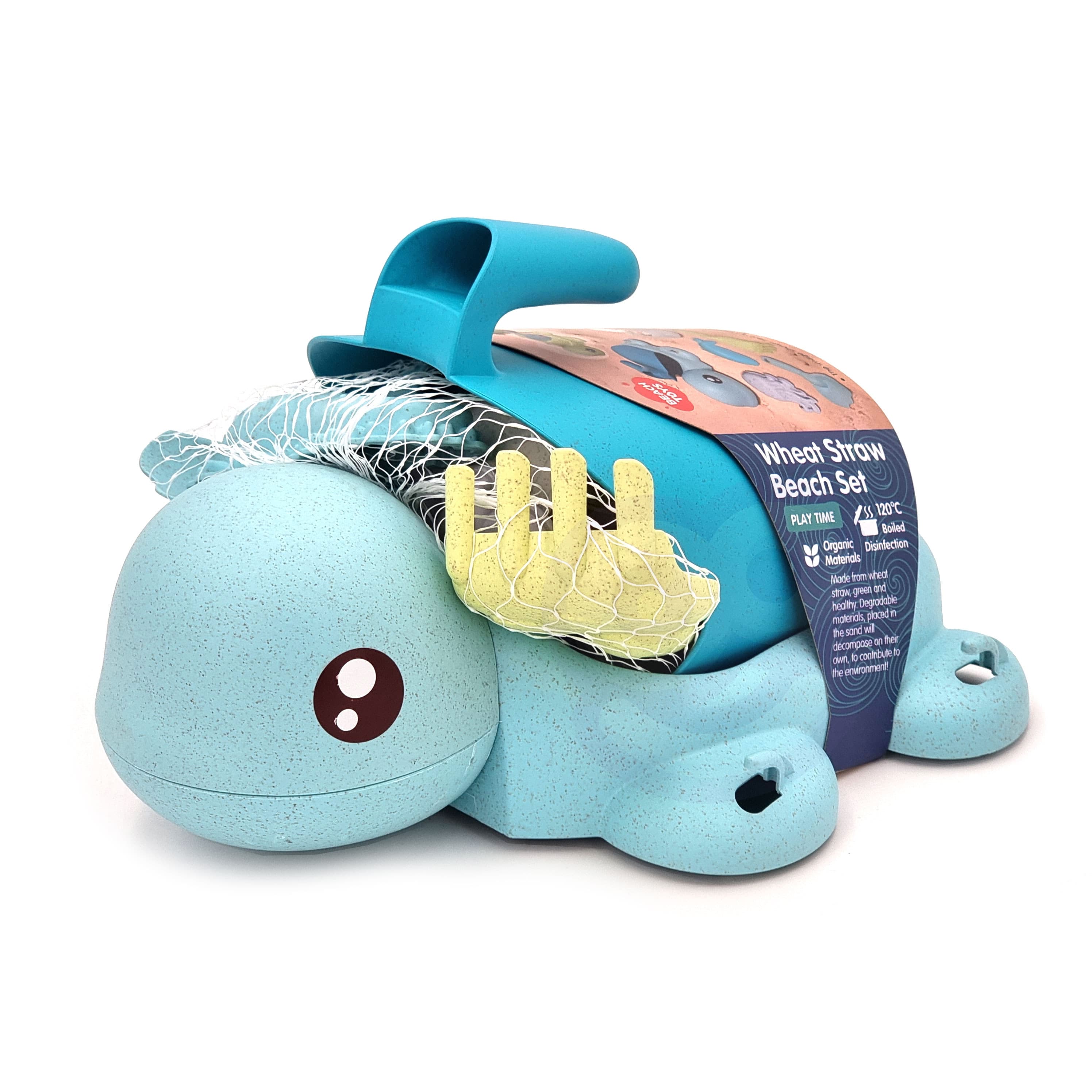 WOOPIE GREEN  Zestaw 2w1 do Piasku i Wanny Żółwik Niebieski 8 el. BIODEGRADOWALNY ORGANICZNY MATERIAŁ