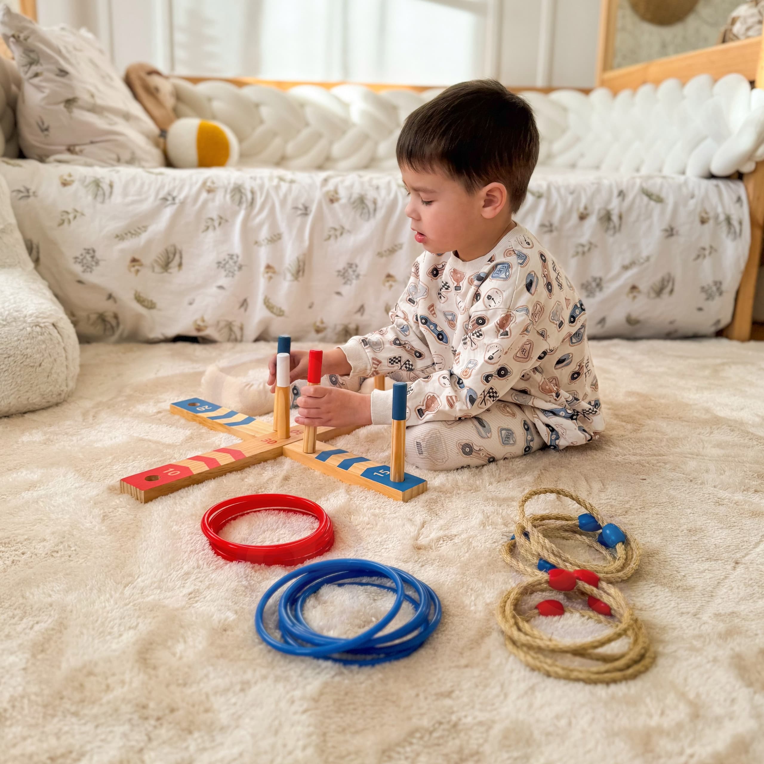 TOOKY TOY  Drewniana Gra Fun Serso Zręcznościowa Ring Cross