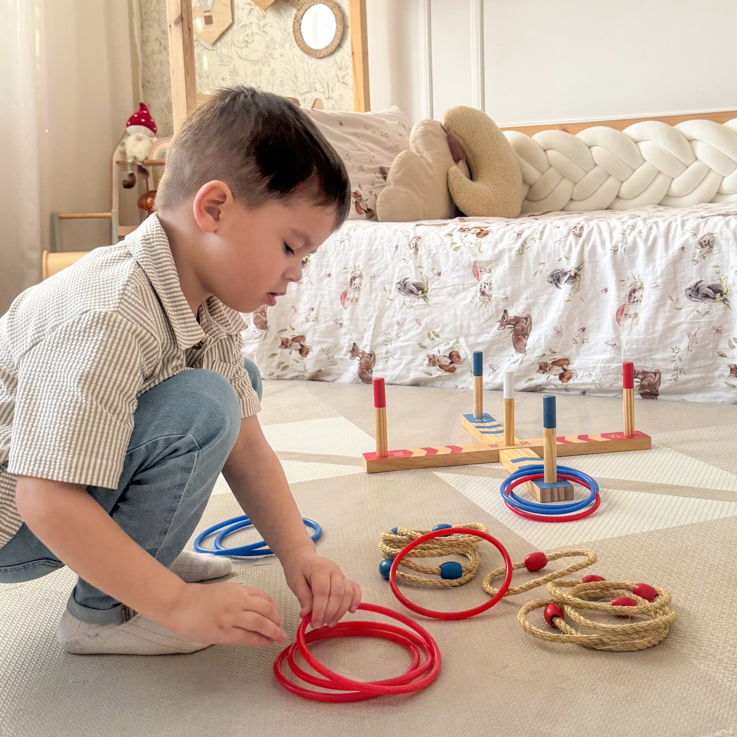 TOOKY TOY  Drewniana Gra Fun Serso Zręcznościowa Ring Cross