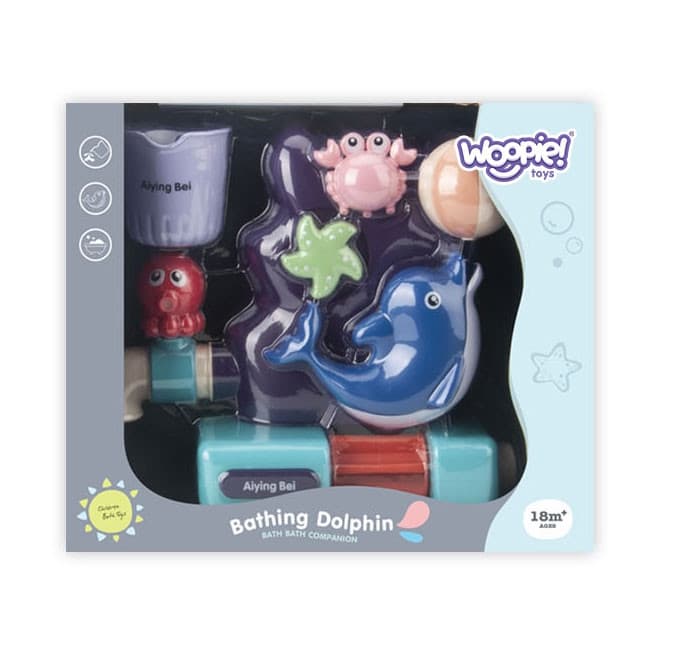 WOOPIE BABY Zabawka do Kąpieli Kranik Fontanna Przelewowa Wodospad Delfinek