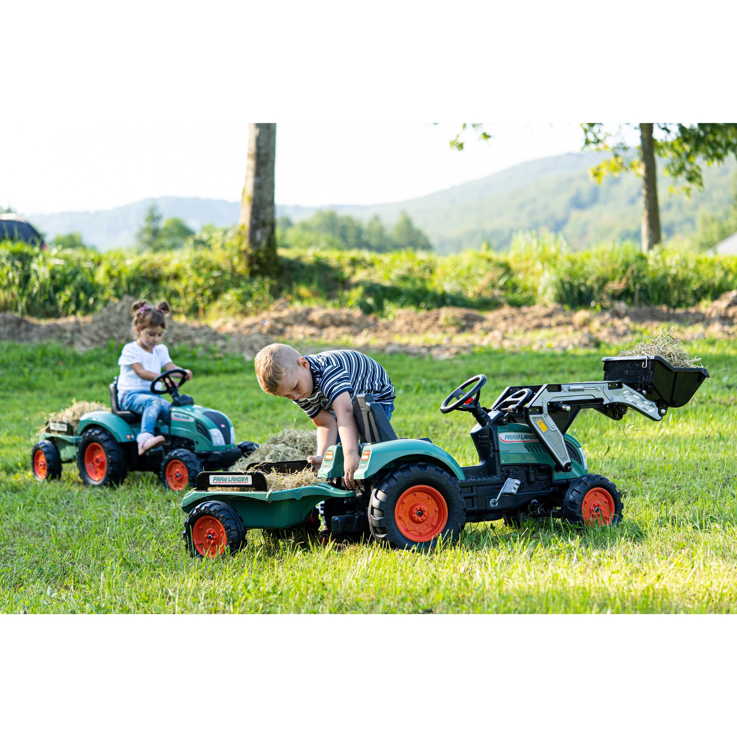 FALK Traktor Lander Zielony na Pedały z Przyczepką od 3 Lat
