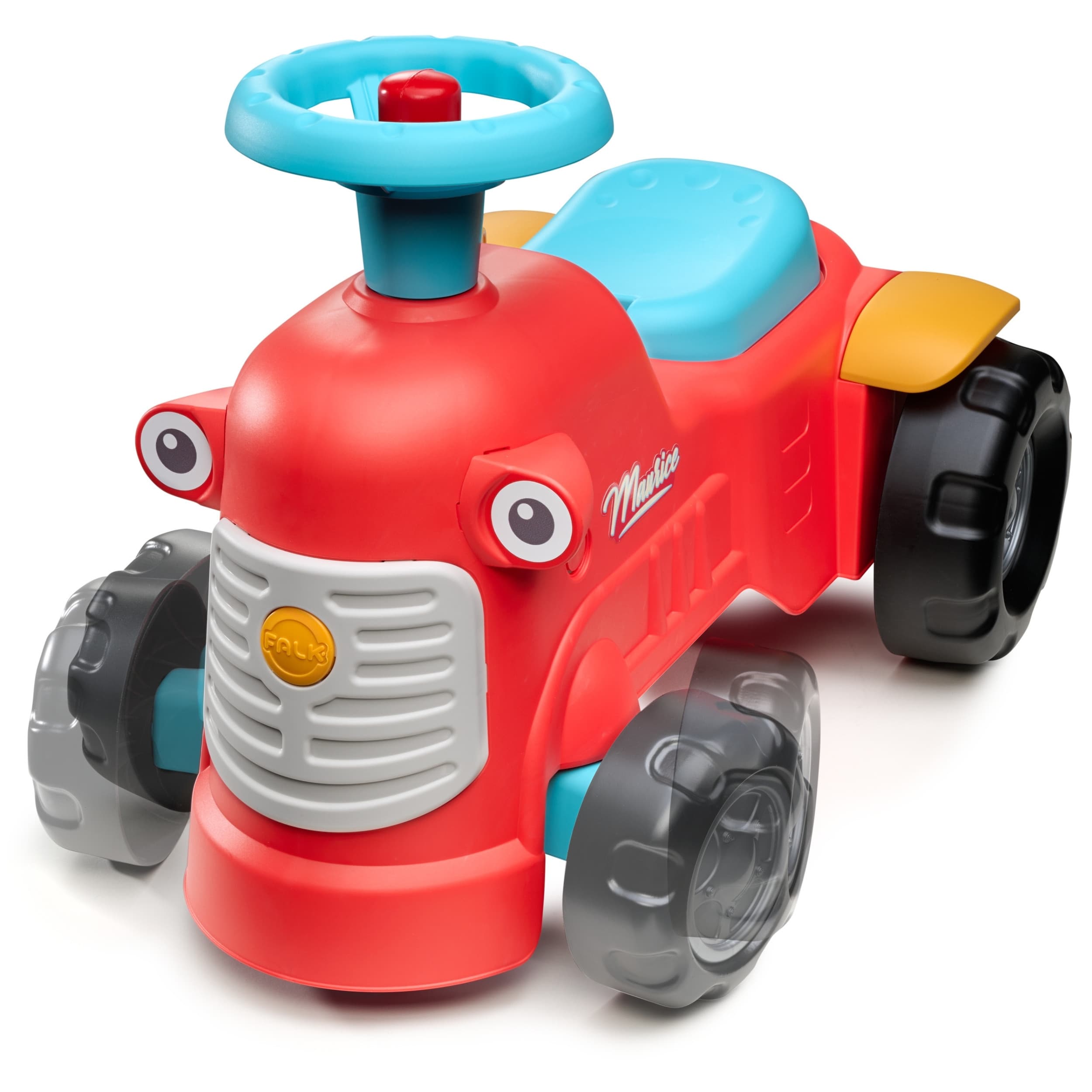 FALK Maurice Traktorek Jeździk Czerwony Pchacz Odpychacz Schowek od 1 roku