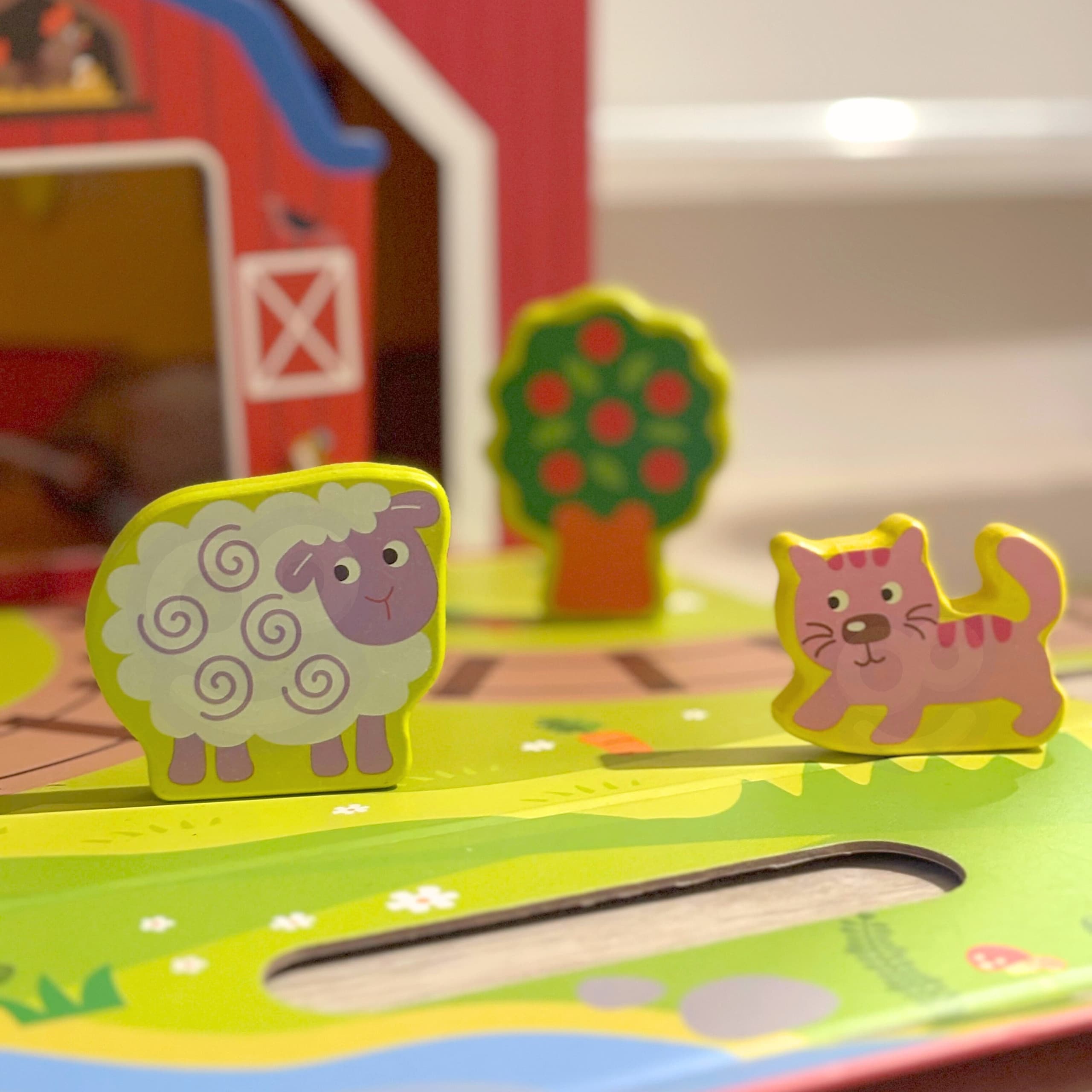 TOOKY TOY Drewniana Farma w Walizce Figurki Pojazdy