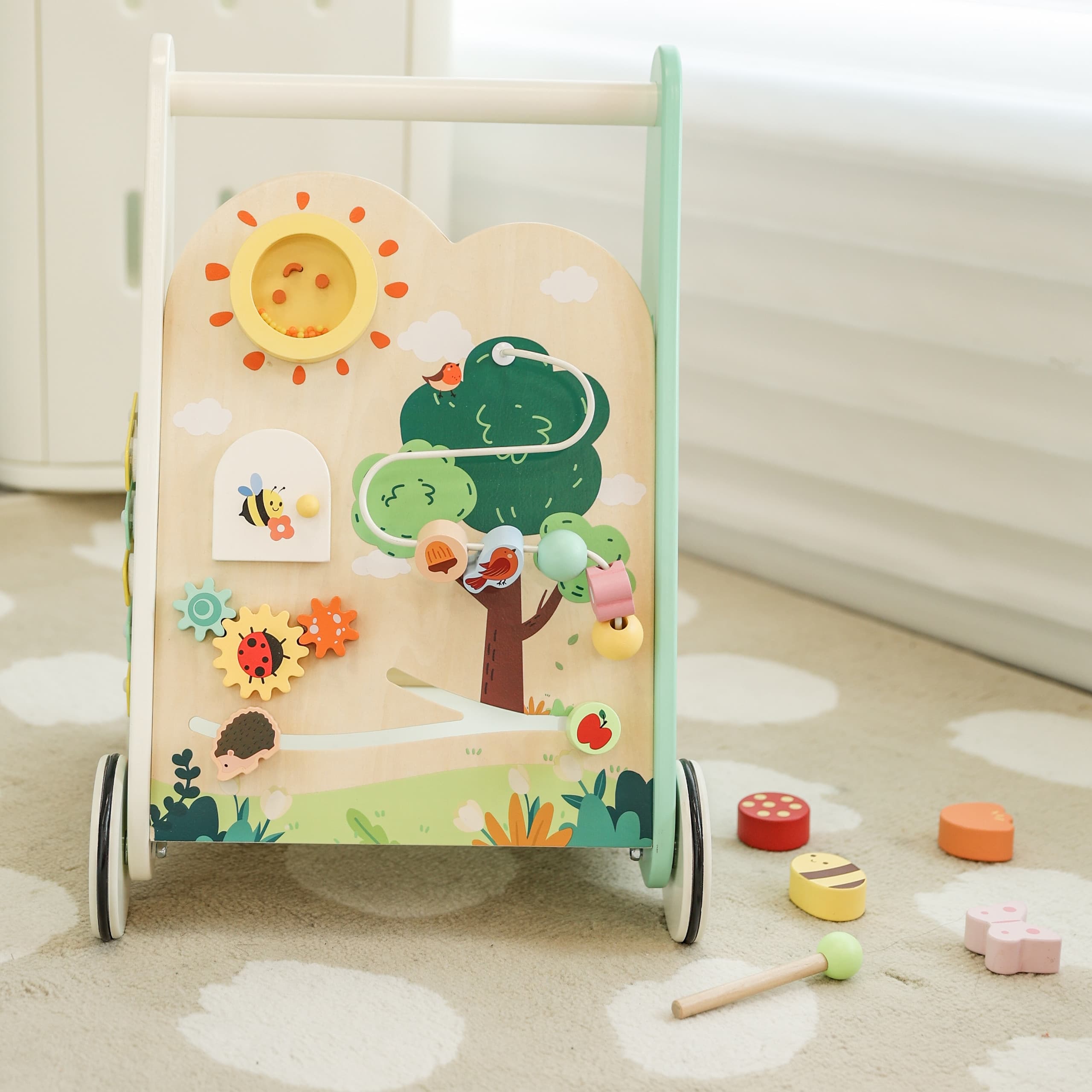 CLASSIC WORLD Drewniany Pchacz Multifunkcyjny 8w1 "Leśny Chodzik"