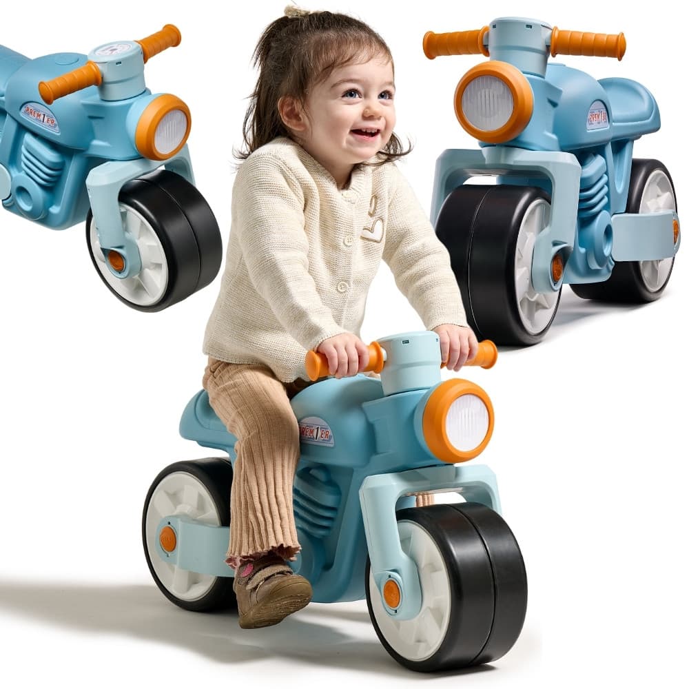 FALK Jeździk Biegowy Ciche Koła Motor Prem1er Retro Niebieski 1+