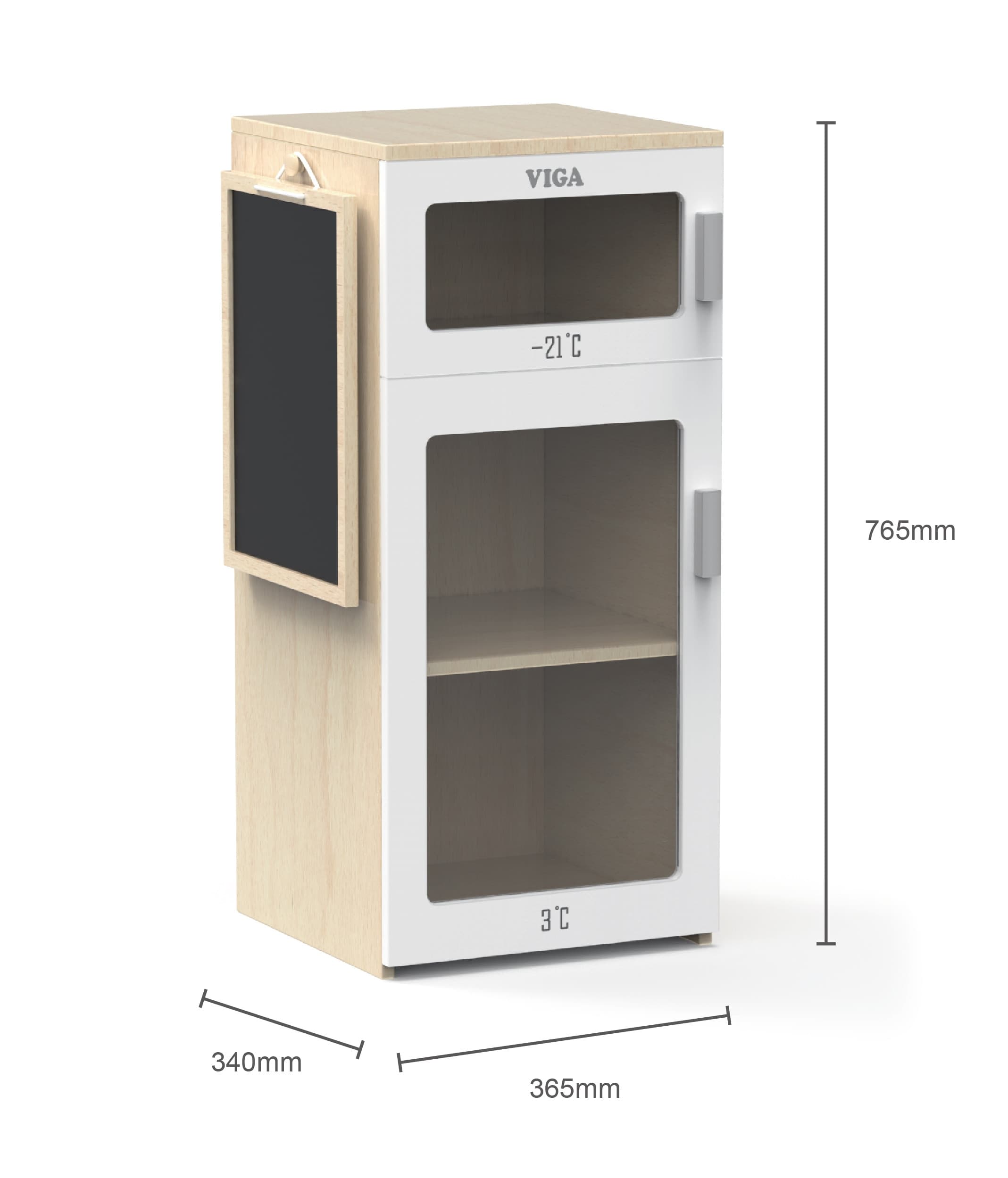 Viga Drewniana Lodówka Z Tablicą Kredową