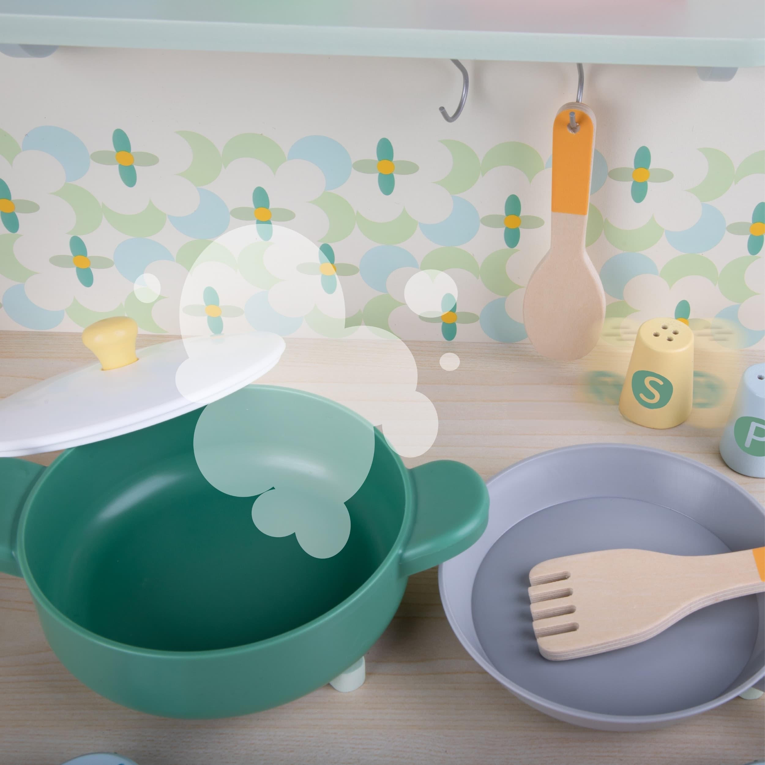 CLASSIC WORLD Drewniana Kuchnia XXL Wielofunkcyjna z Pralką i Akcesoriami