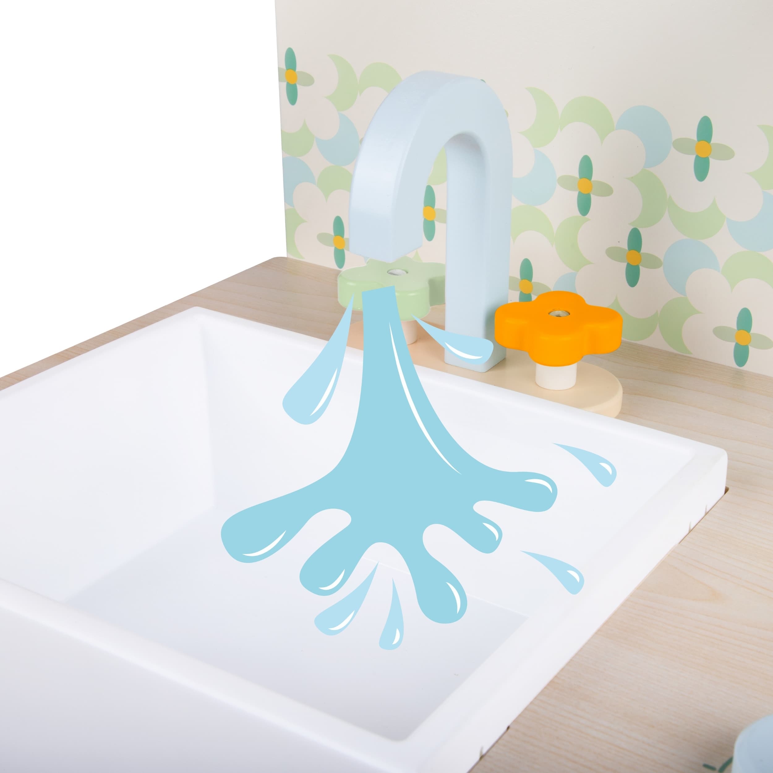 CLASSIC WORLD Drewniana Kuchnia XXL Wielofunkcyjna z Pralką i Akcesoriami