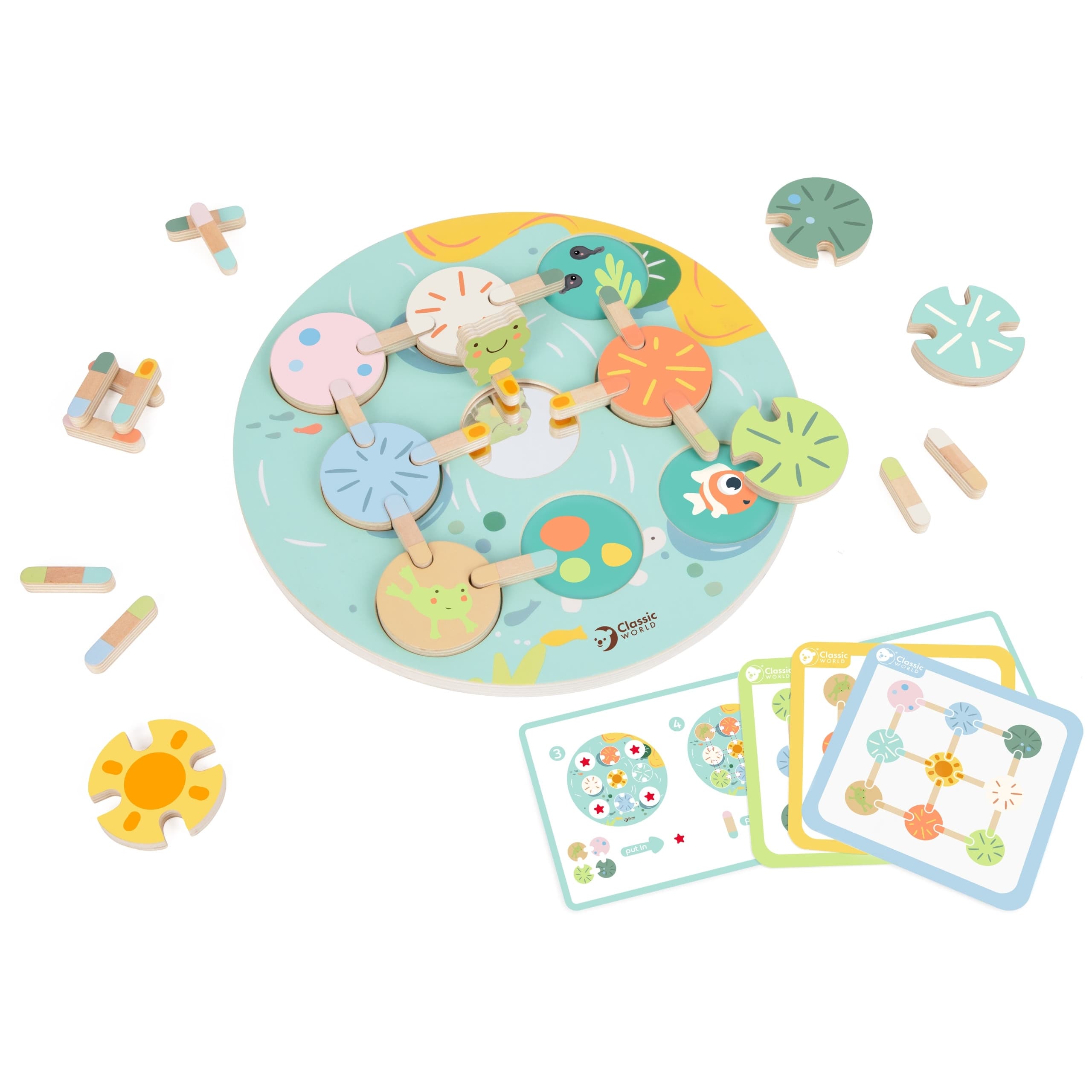 CLASSIC WORLD Gra Sensoryczna Liść Lotosu Dopasuj Kształty i Kolory