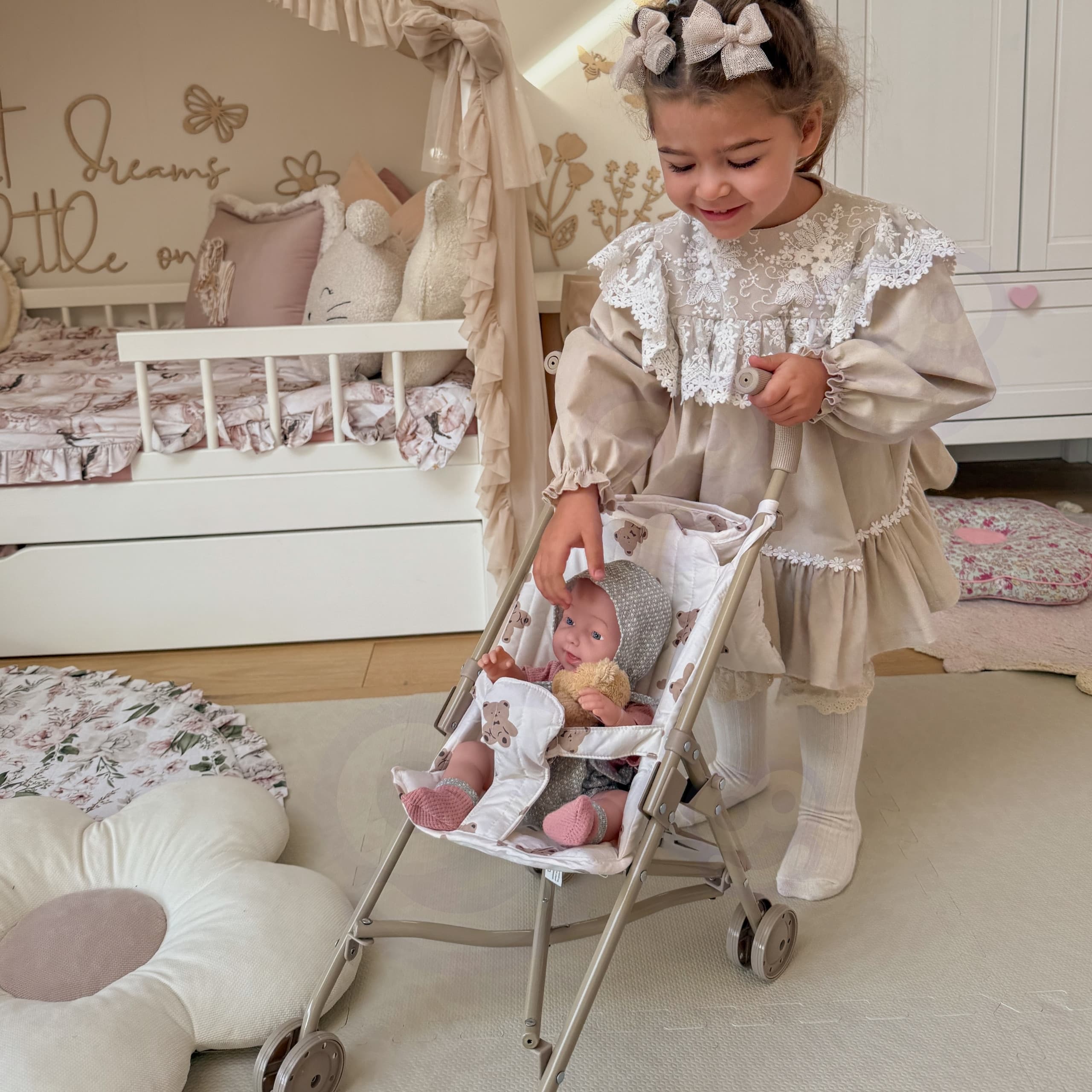 WOOPIE ROYAL Wózek Dla Lalek Spacerówka Vintage Teddy Bear