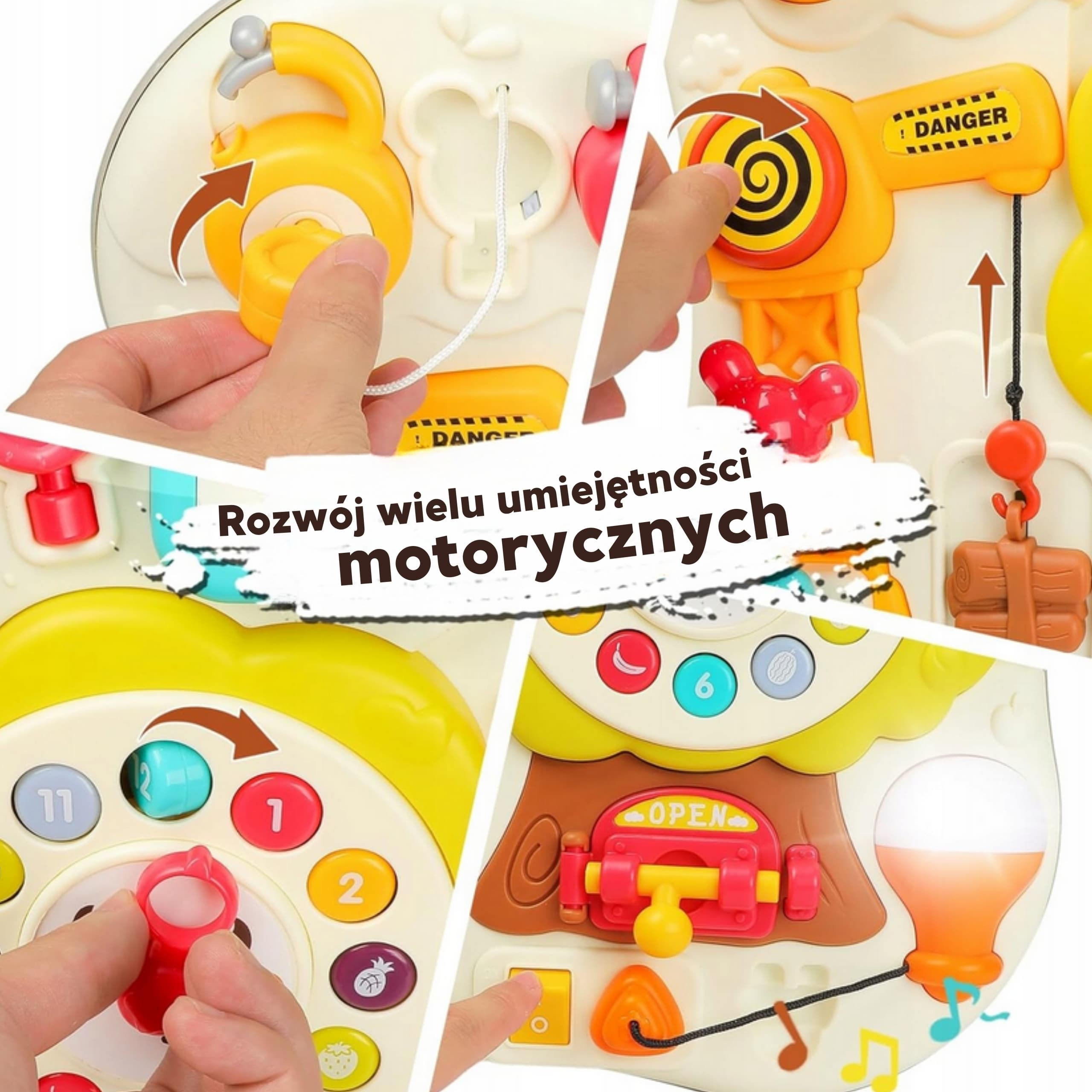 WOOPIE Tablica Montessori Manipulacyjna Sensoryczna Interaktywna dla Malucha