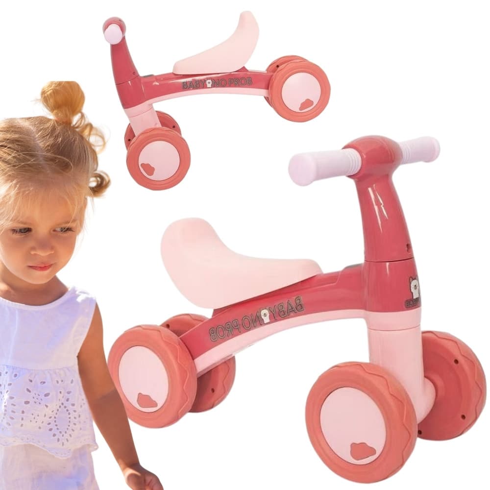 WOOPIE Rowerek Biegowy Różowy Jeździk Czterokołowy