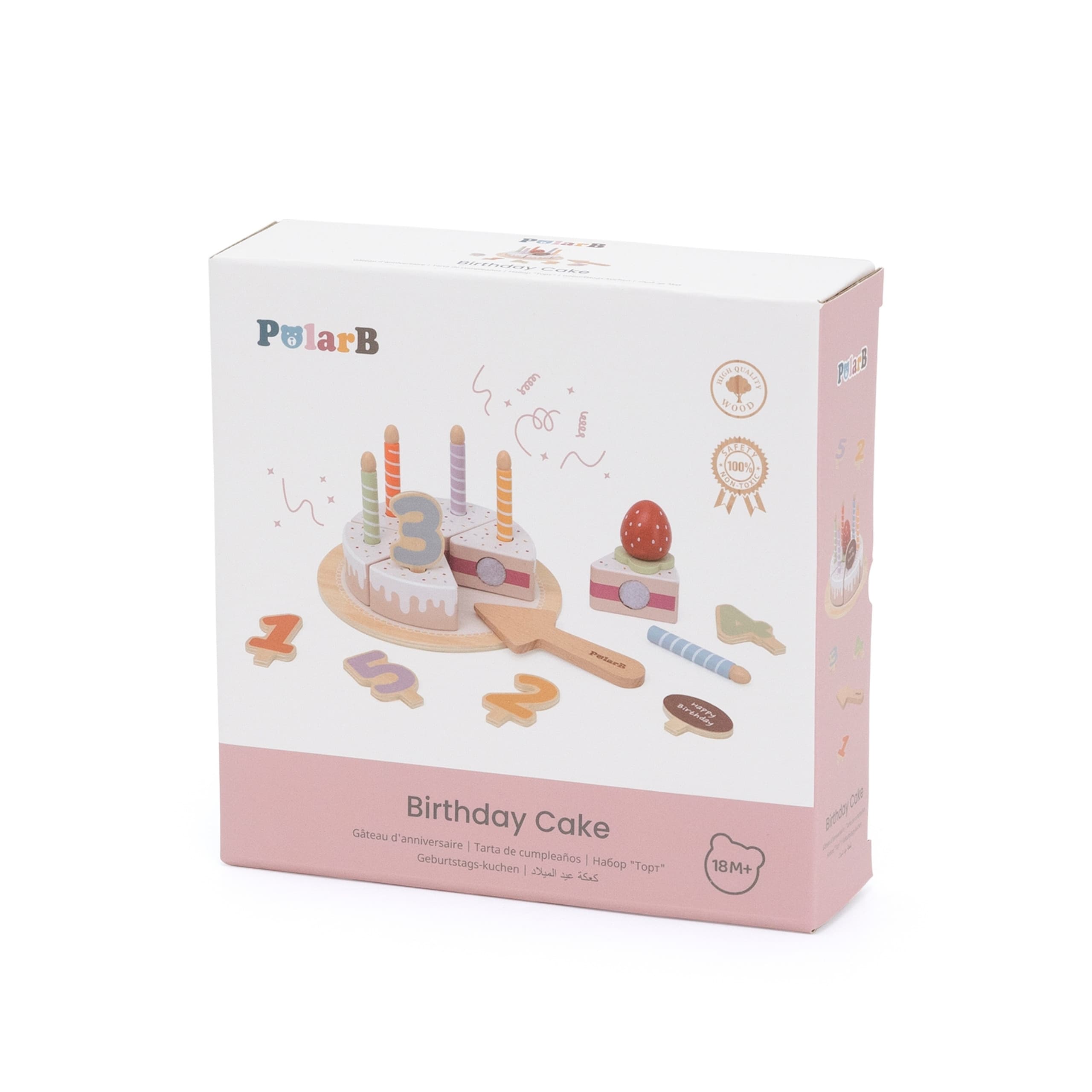 VIGA Drewniany Tort Urodzinowy do Krojenia