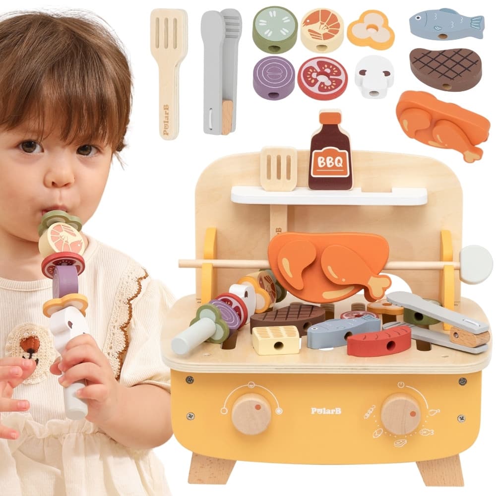 VIGA Drewniany Zestaw do Grillowania BBQ Grill