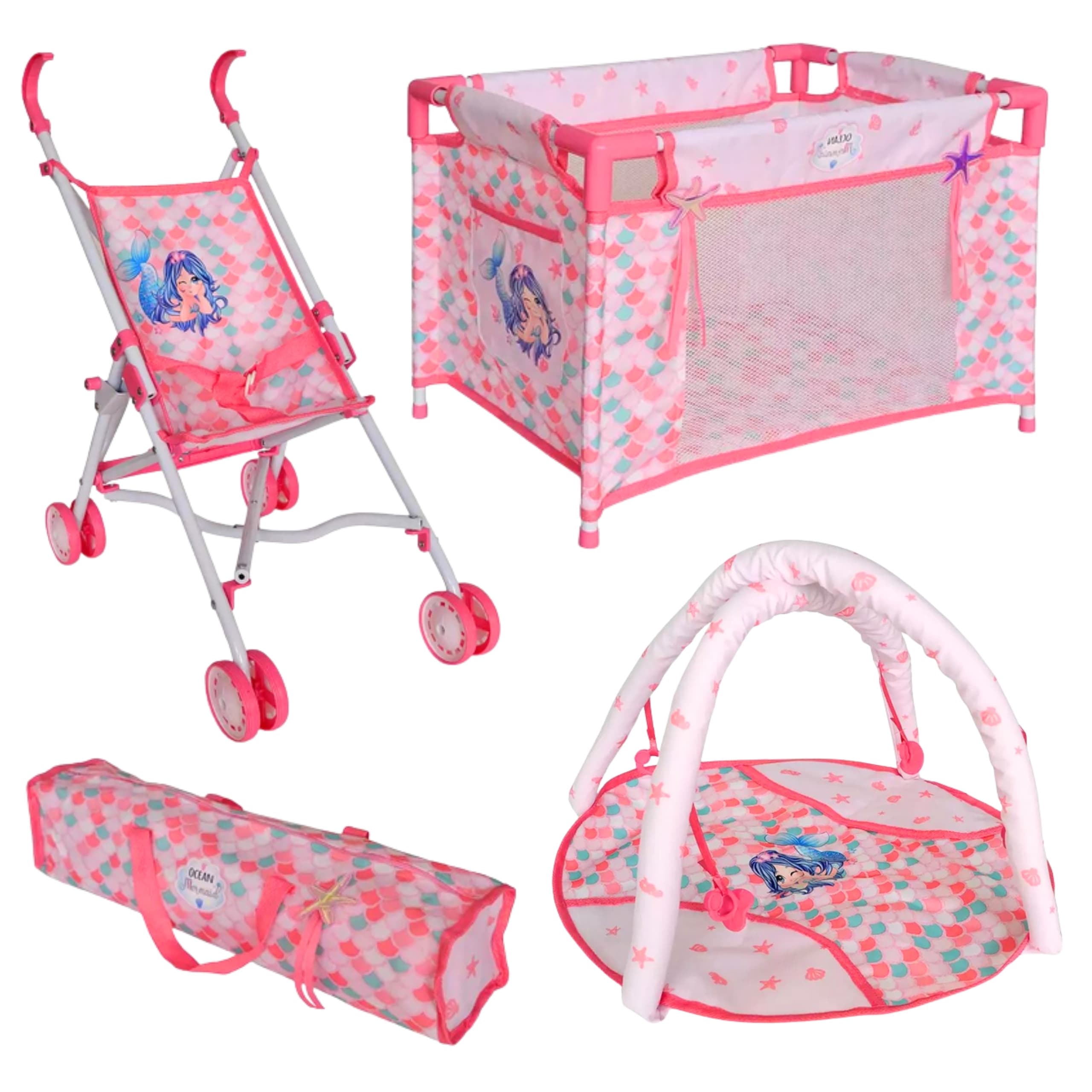 WOOPIE ROYAL Lalka Bobas 36 cm Syrenka Interaktywna Zestaw XXL Opiekunka 18w1