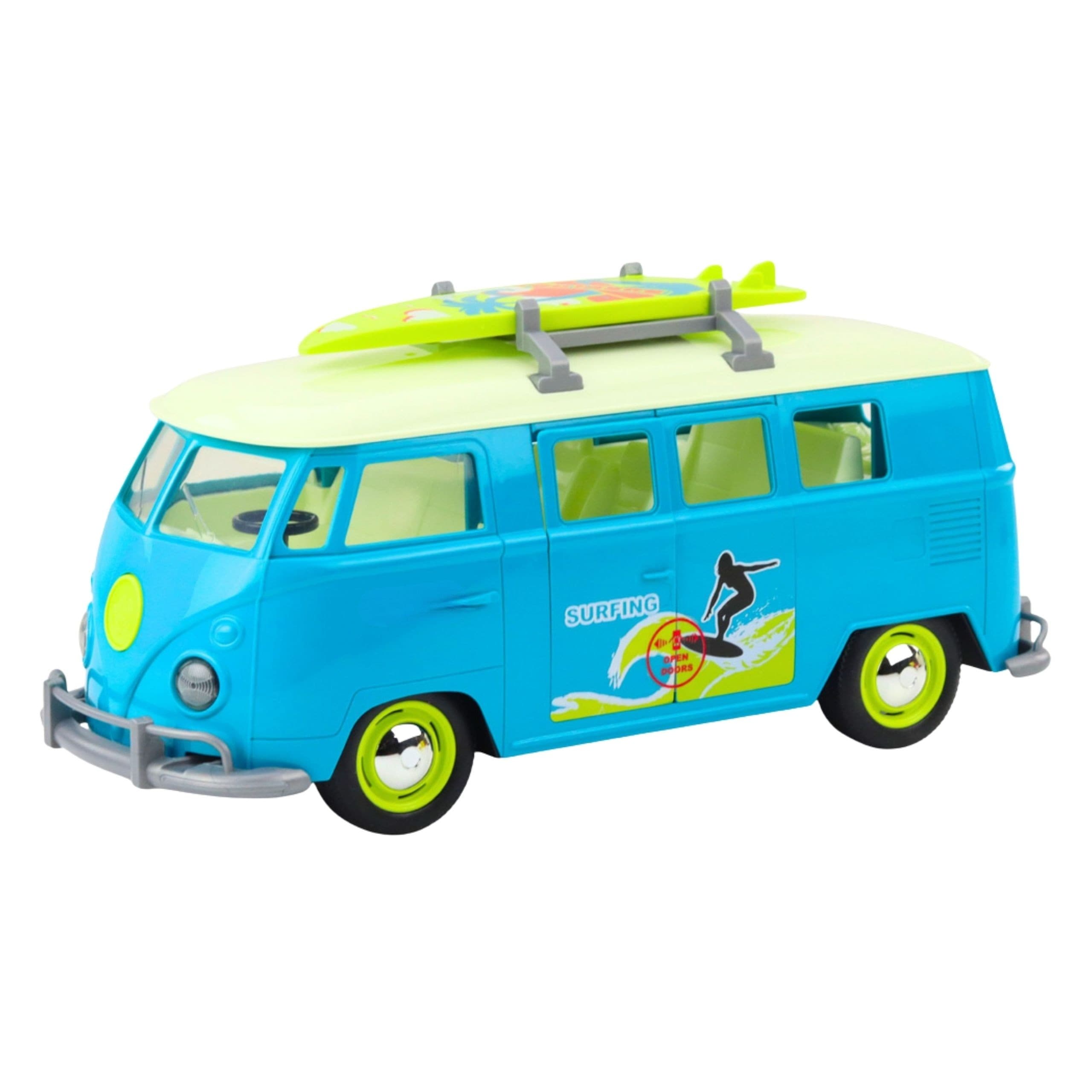 WOOPIE Samochód Bus Surfing Klasyczny Czerwony Ze Światłem I Dźwiękiem Model 1:14