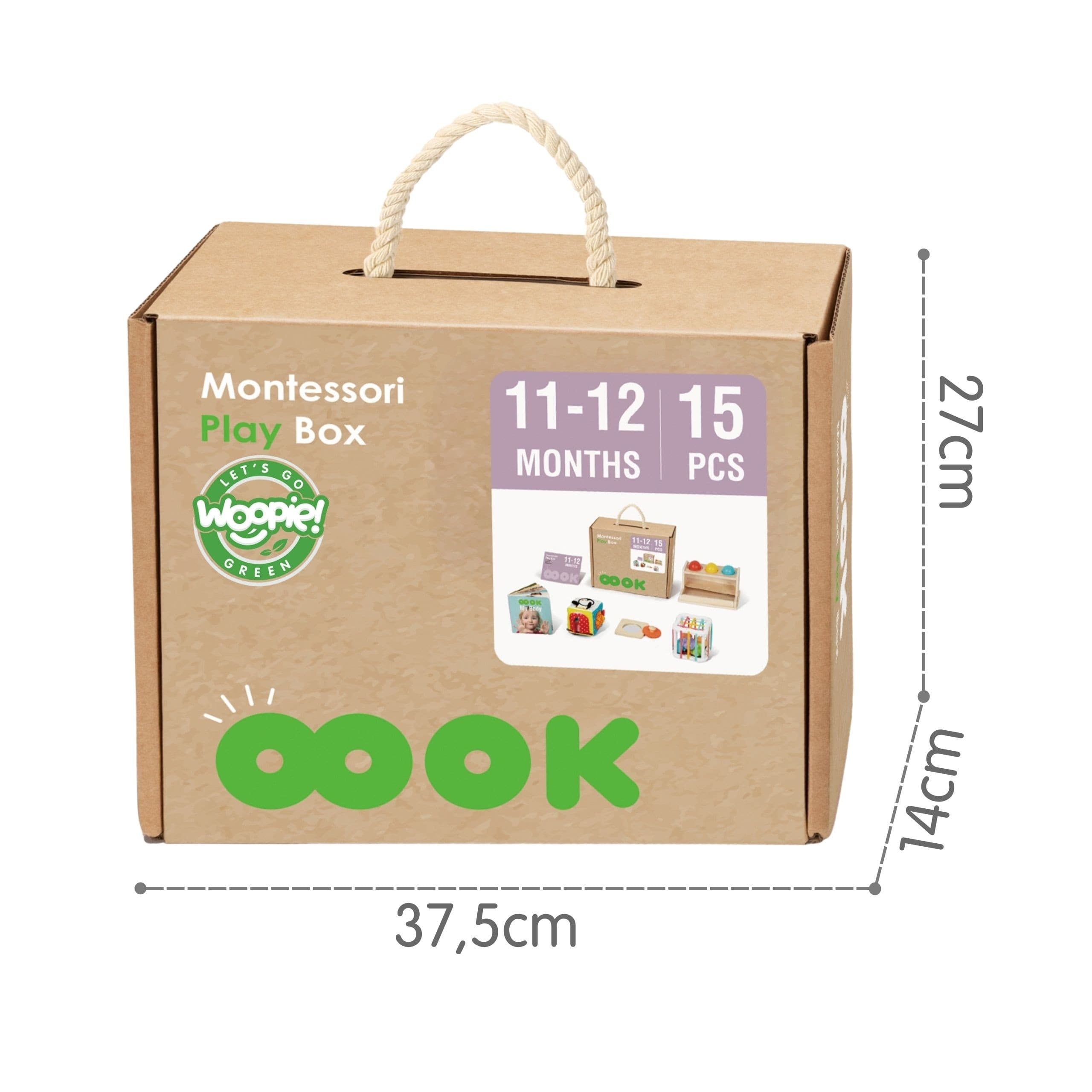 WOOPIE GREEN Pudełko Box 5w1 Montessori Edukacujny 11-12M FSC