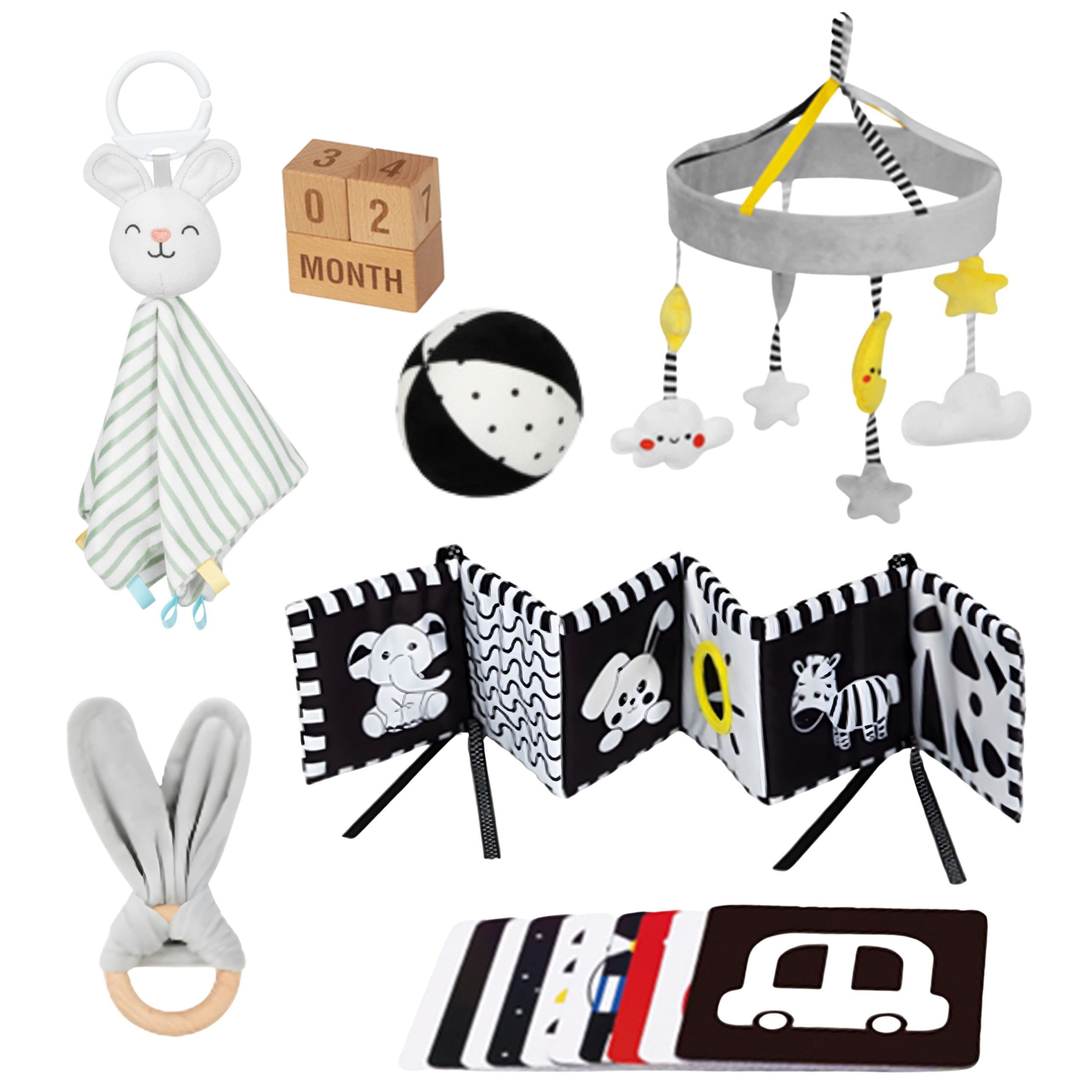 WOOPIE GREEN Box Pudełko XXL Montessori Edukacyjne 7w1 Sensoryczne 0-2 Miesiące 18el. FSC