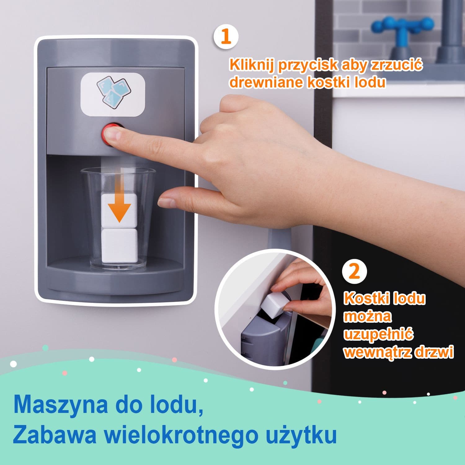 TOOKY TOY Kuchnia Drewniana Nowoczesna Akcesoria