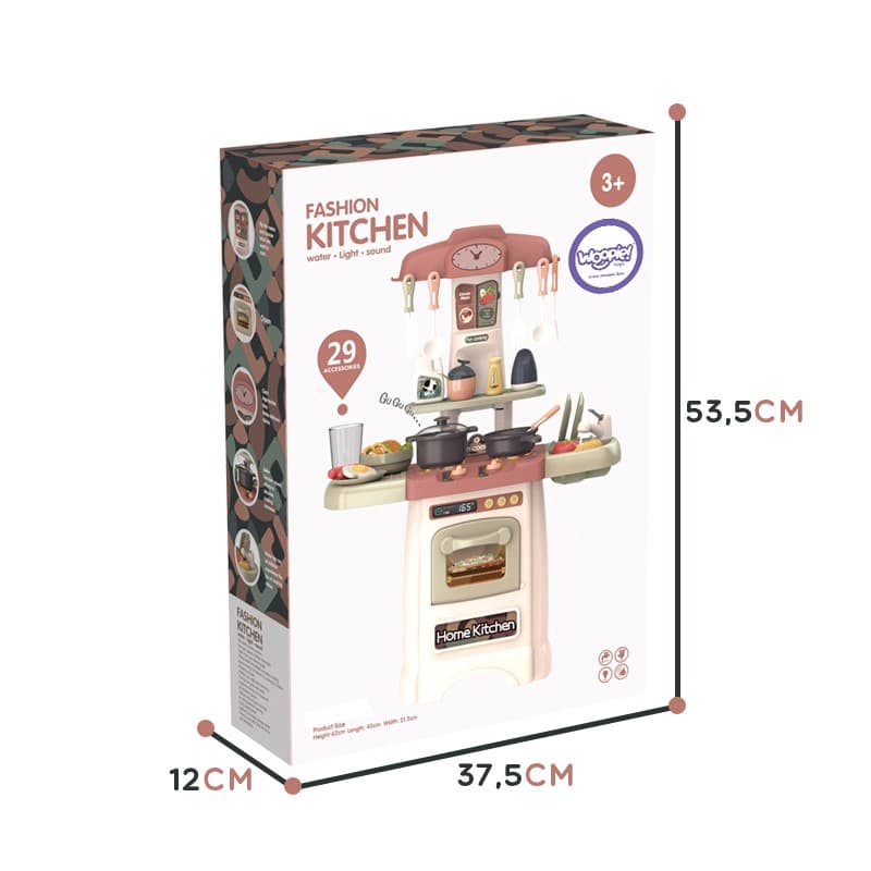 WOOPIE Modna Kuchnia z Obiegiem Wody Palnik Światło Dźwięk + 29 Akc.