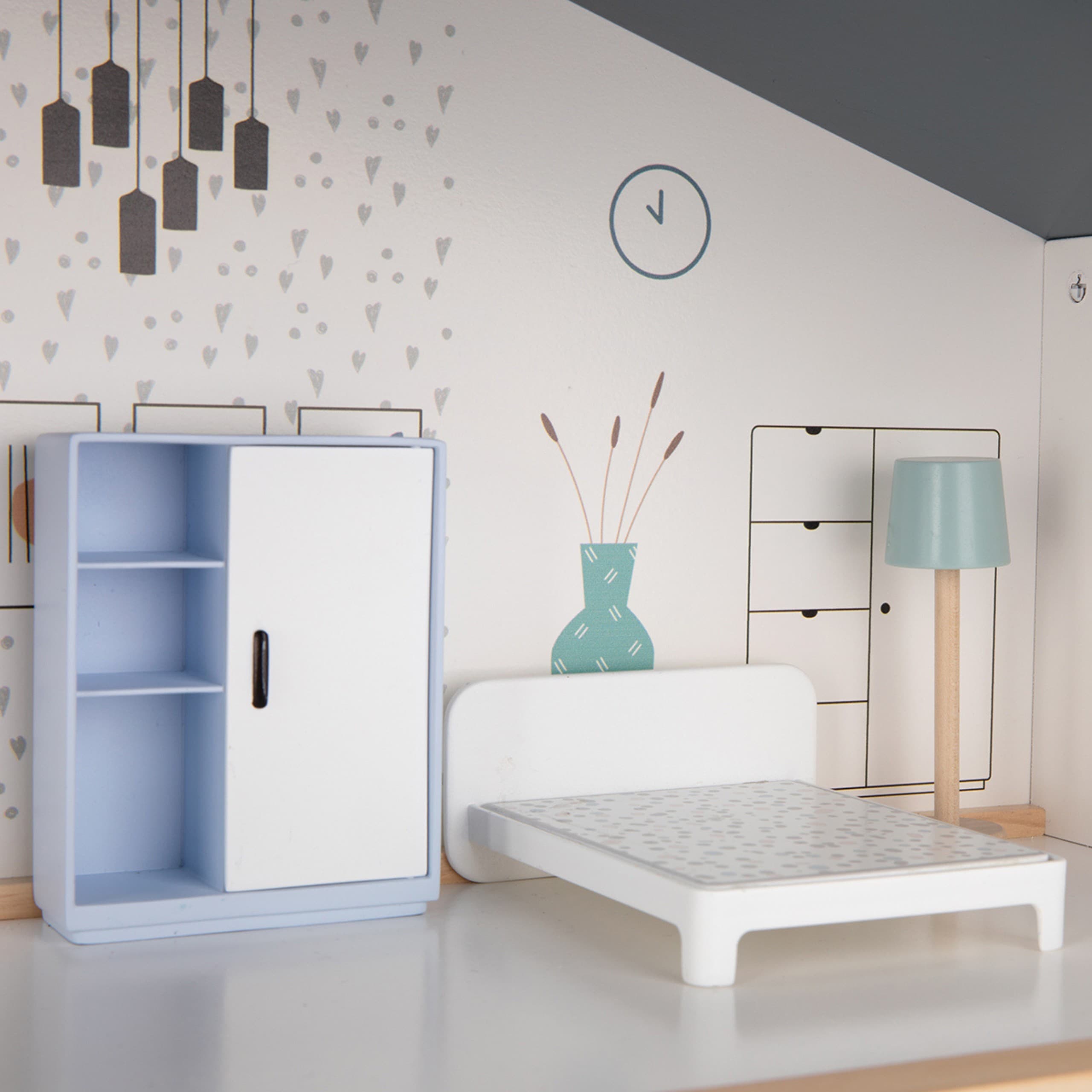 TOOKY TOY Duży Drewniany Domek dla Lalek + Figurki FSC