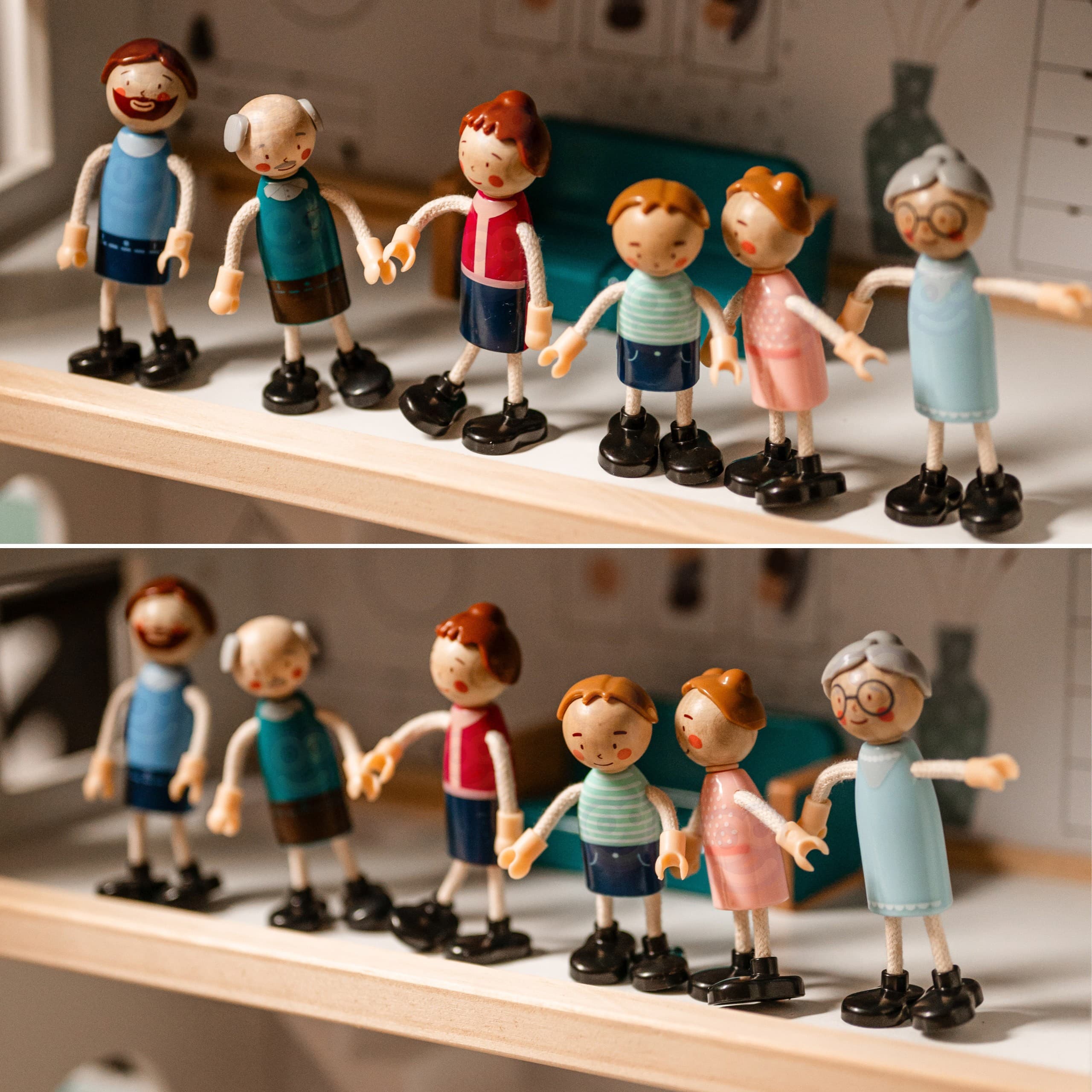 TOOKY TOY Duży Drewniany Domek dla Lalek + Figurki FSC