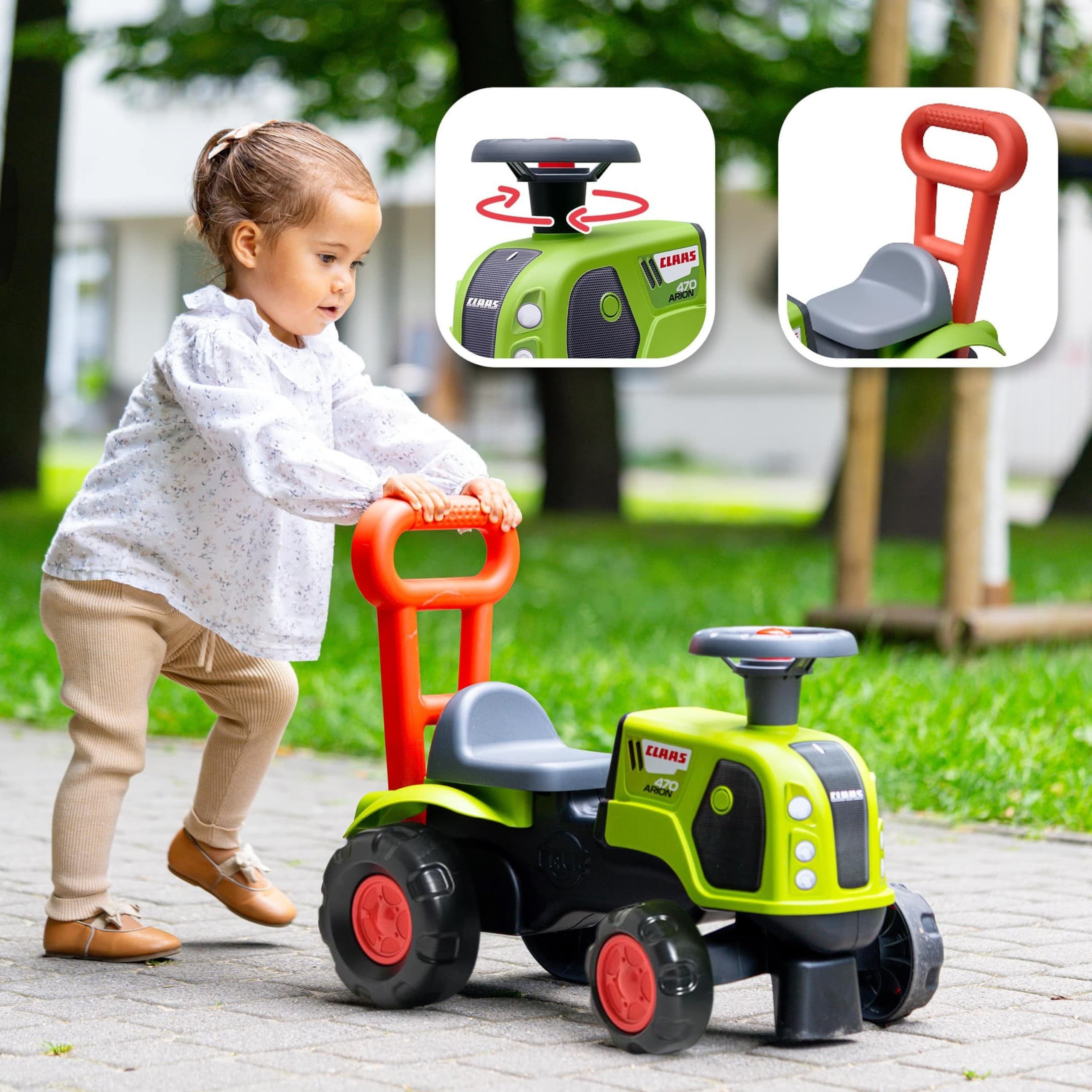 FALK Jeździk Traktor Pchacz Baby Claas Arion 470 z Klaksonem