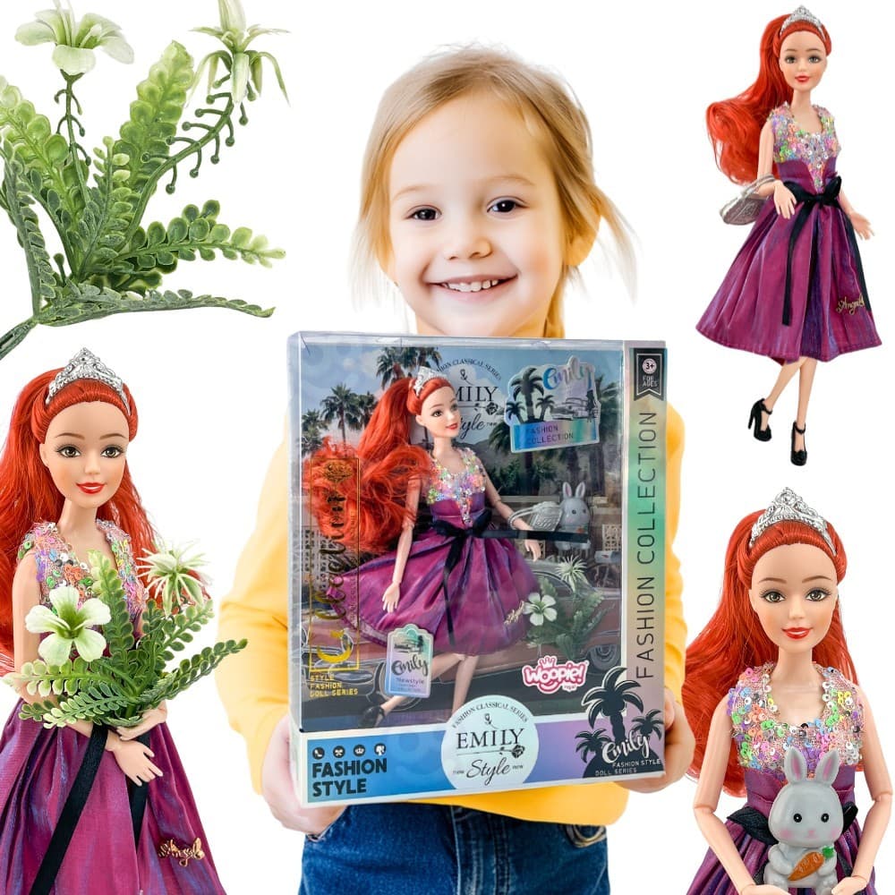 WOOPIE ROYAL Lalka Emi Style Fashion 32 cm - Stylowa Księżniczka w Różowej Sukni + Akcesoria