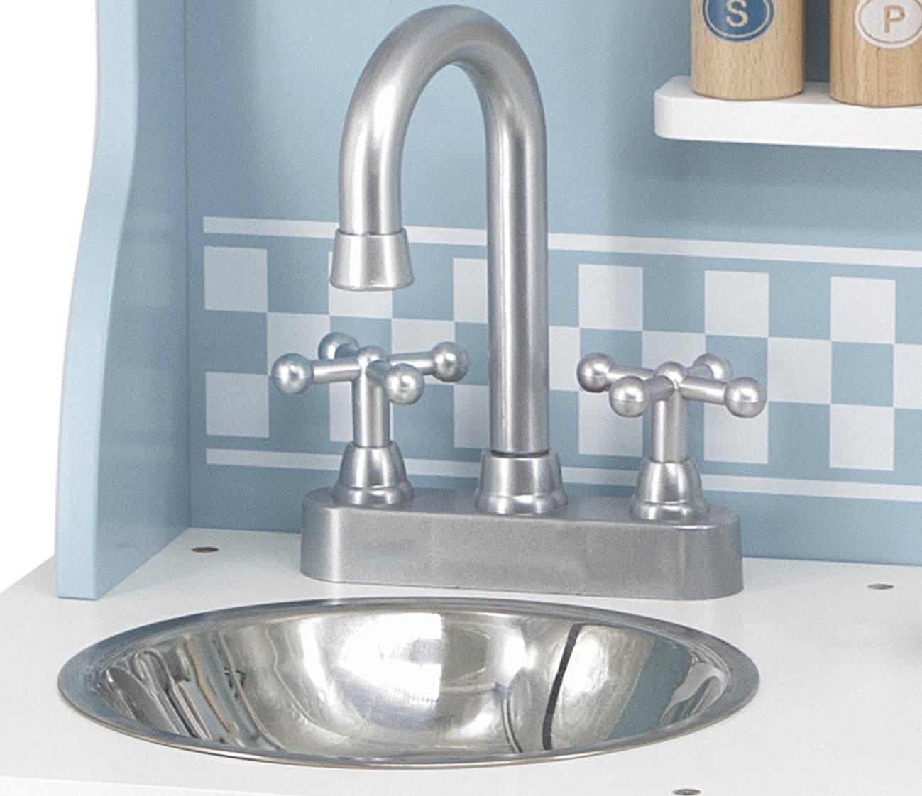 VIGA PolarB Drewniana Kuchnia z Akcesoriami Silver - Blue