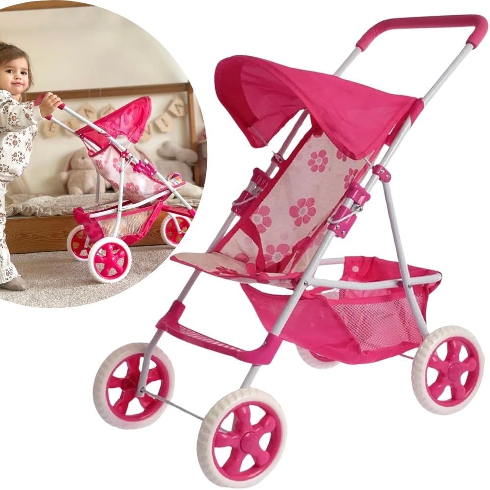 WOOPIE ROYAL Wózek dla Lalek Spacerówka w Kwiaty