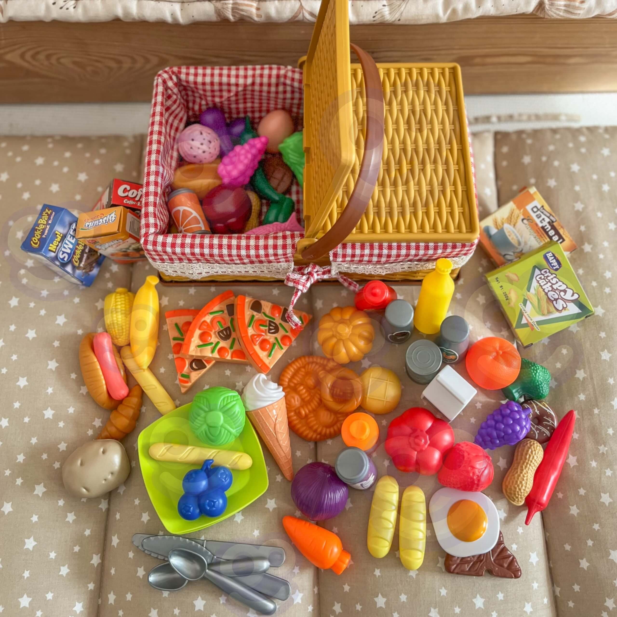 WOOPIE Kosz Piknikowy Owoce Warzywa Fast Food Zestaw XXL 103el.