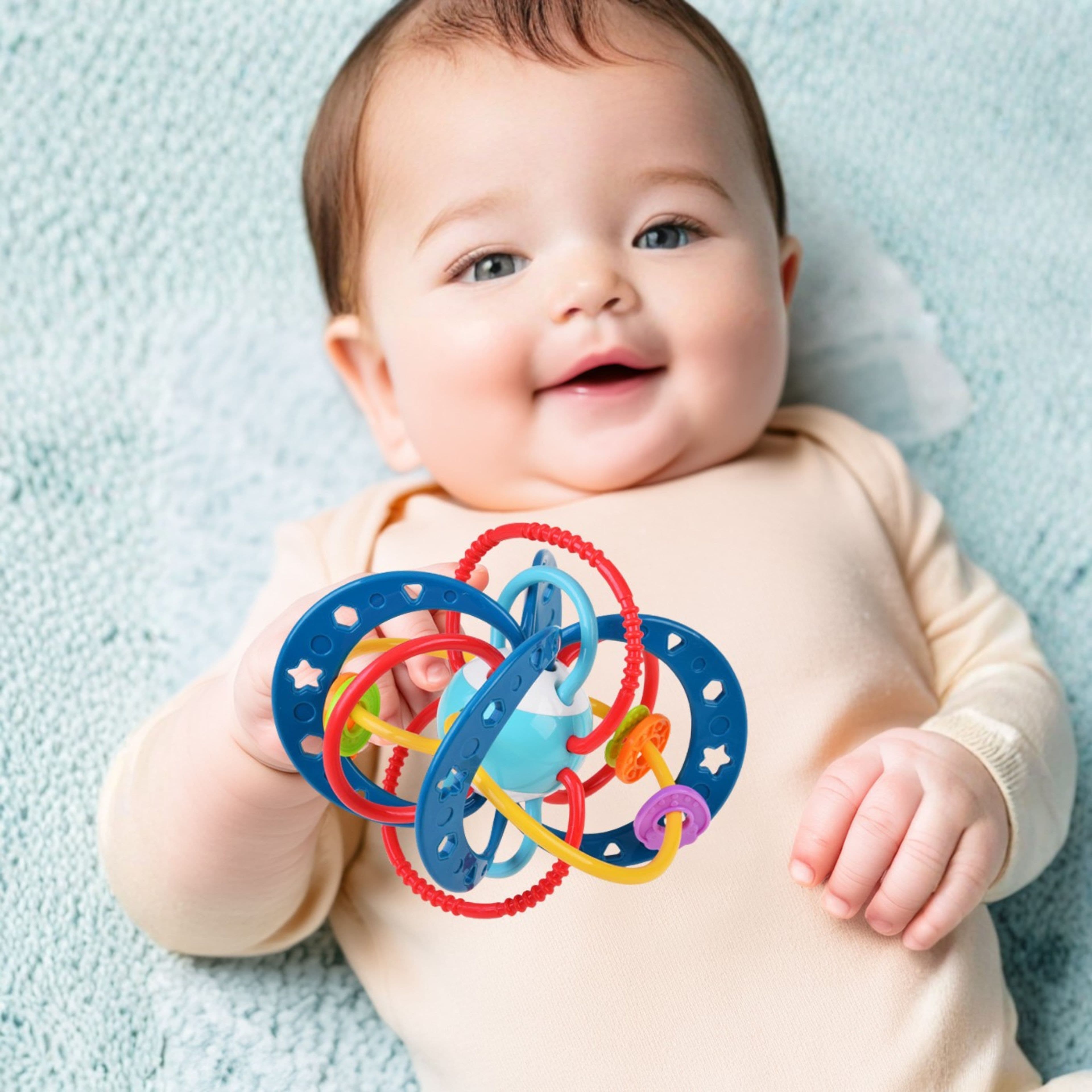 WOOPIE BABY Zabawka Sensoryczna 2w1 Gryzak Grzechotka Montessori