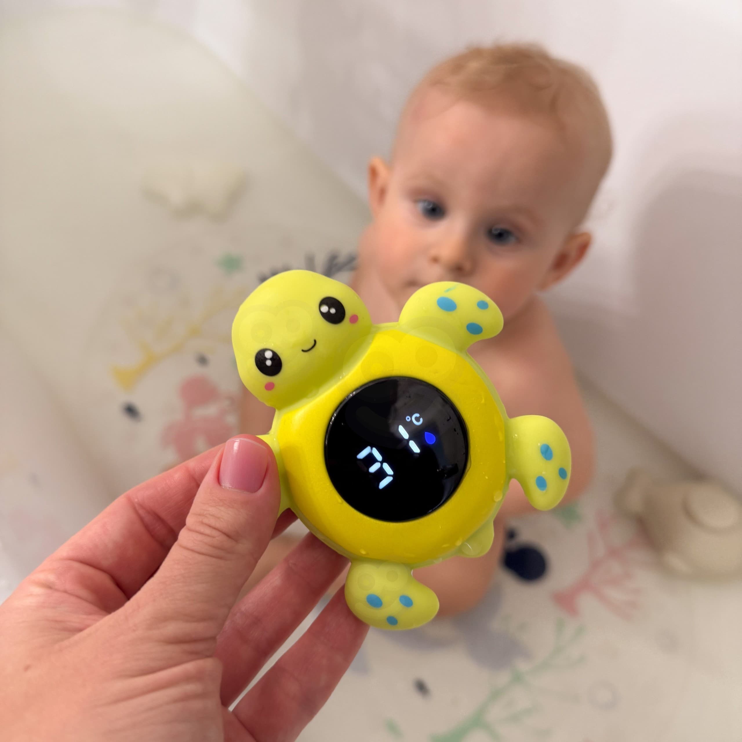 WOOPIE BABY Termometr do Kąpieli 2w1 Mierzenia Temperatury Wody i Pomieszczenia Żółwik