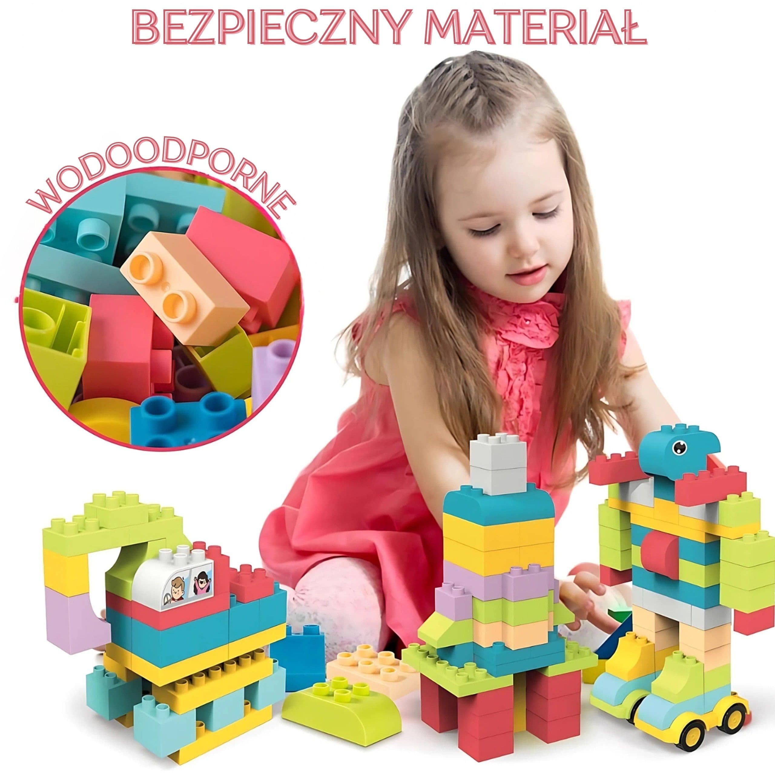 WOOPIE Duże Klocki Konstrukcyjne Edukacyjne dla Dzieci 86 el. - Wyparzanie w 120 stopniach