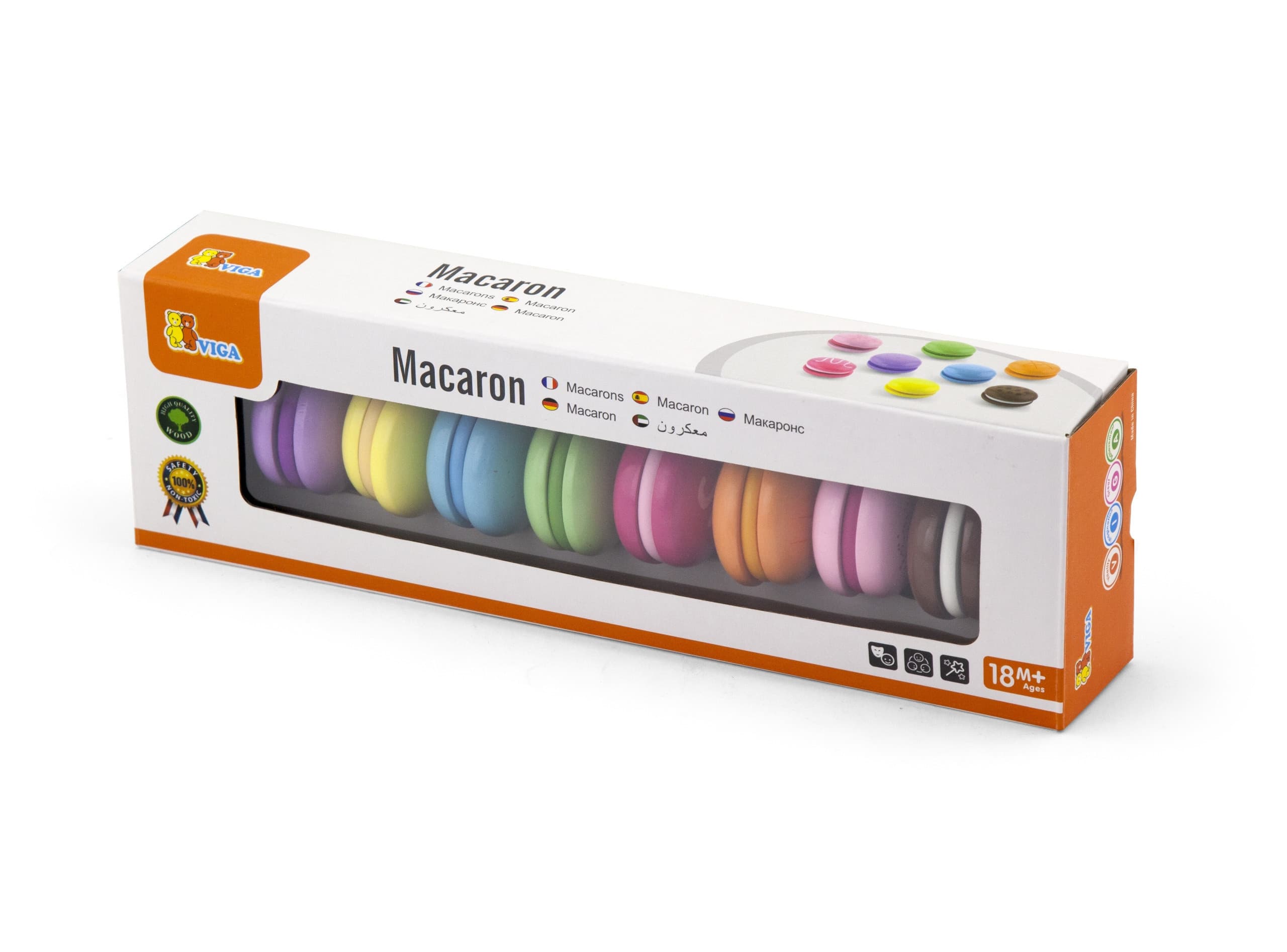 VIGA Drewniane Ciastka Kolorowe Ciasteczka Zestaw Makaroników 8 szt